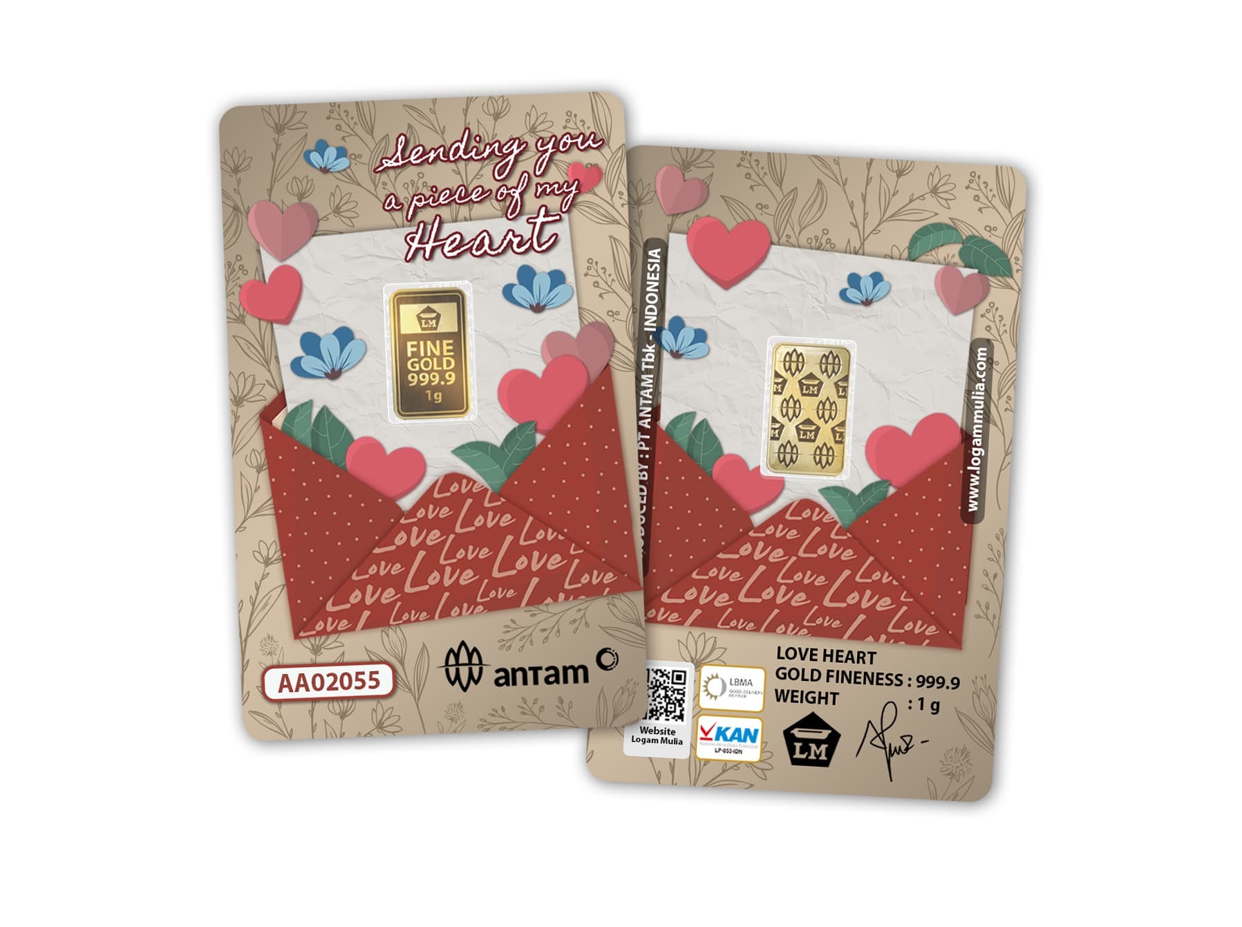 Emas Antam Gift Series Love Heart 1 gr